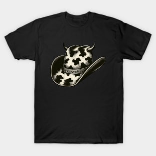 Cow print cowboy hat T-Shirt